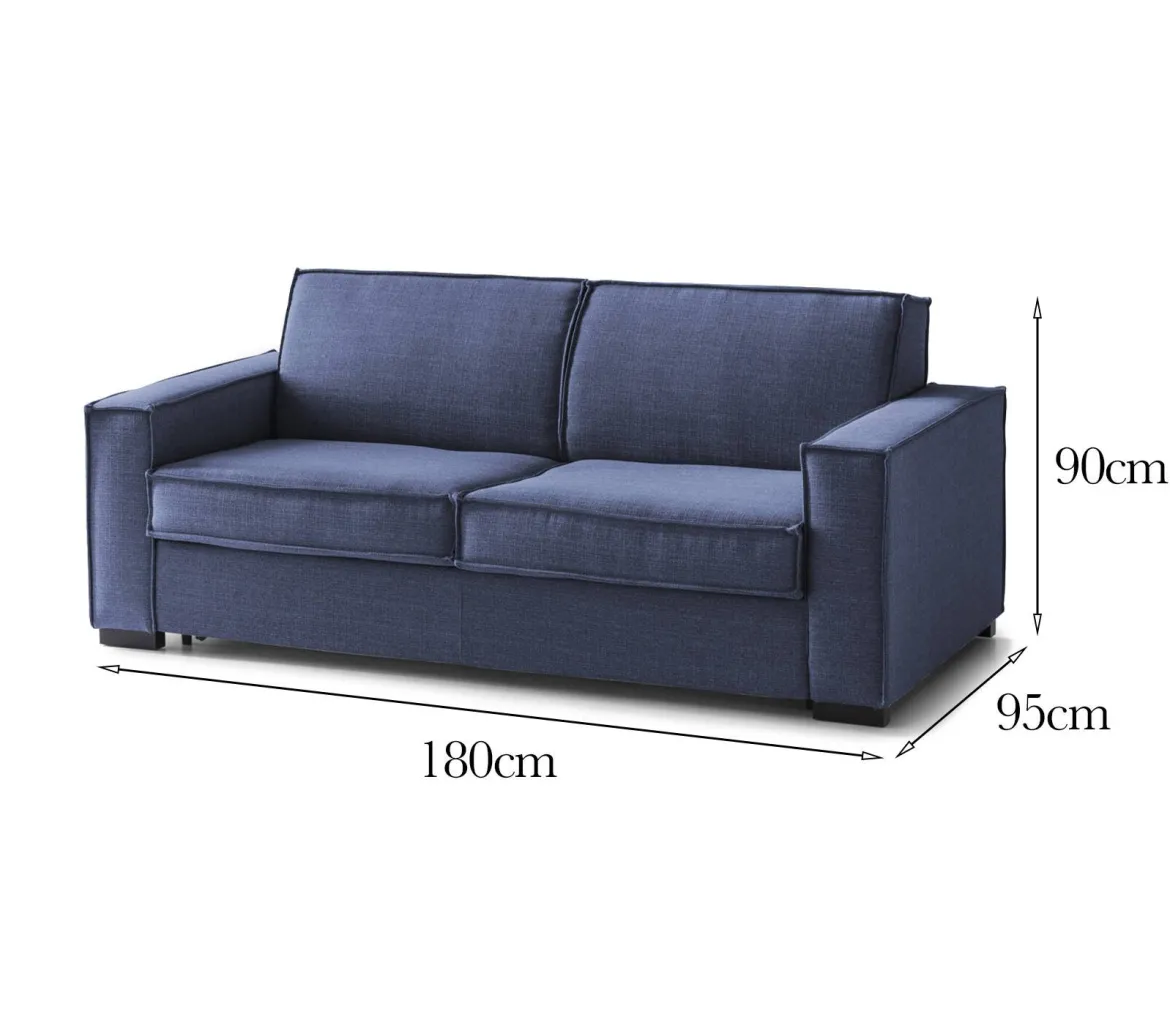 Divano morbido blu 180x95x90h cm - Arki