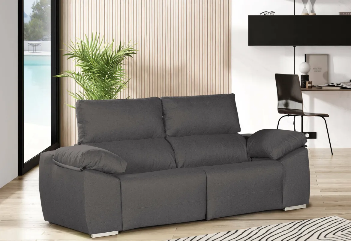 Divano 2 posti antracite 160x100x100h cm - Astrice