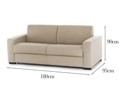 Divano 2 posti beige 180x95x90h cm - Azzurrite