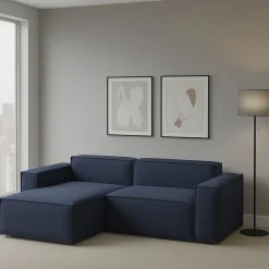 Divano 4 posti blu 240x170x70h cm - Assurte