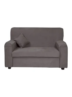 Divano 2 Posti Economico Salvaspazio 125x73x85h cm in Tessuto Grigio Moderno Imbottito per Piccoli Appartamenti e Ufficio con Braccioli – Andreia