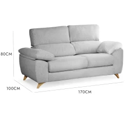 Divano 2 posti grigio 170x85x107h cm - Alien