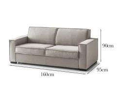 Divano 2 posti tortora 160x95x90h cm - Aglientu