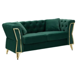 Divano 2 posti verde e oro 162x83x76h cm - Casio