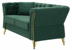 Divano 2 posti verde e oro 162x83x76h cm - Casio