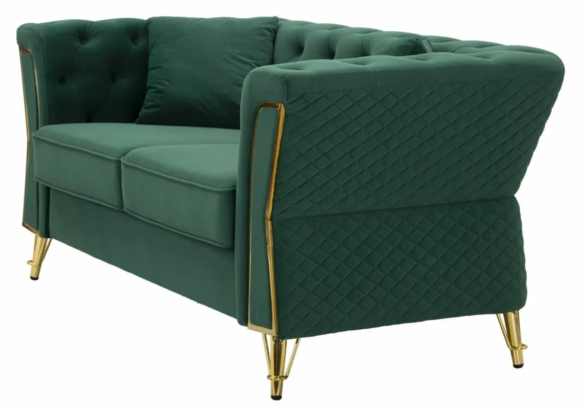 Divano 2 posti verde e oro 162x83x76h cm - Casio