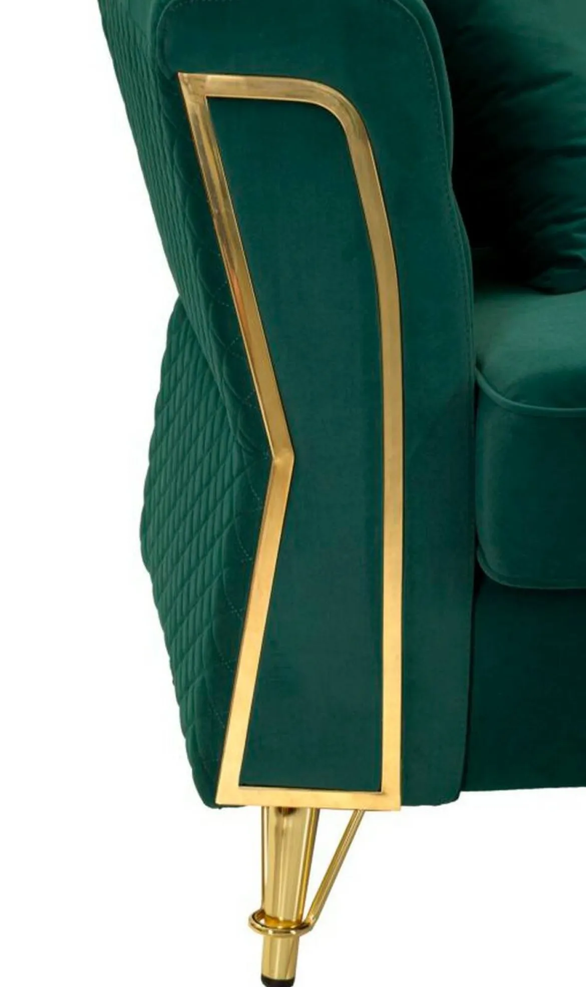 Divano 2 posti verde e oro 162x83x76h cm - Casio
