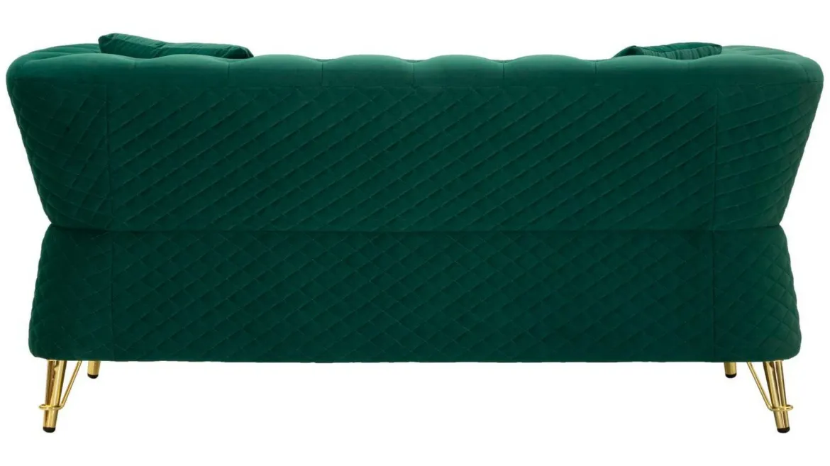 Divano 2 posti verde e oro 162x83x76h cm - Casio