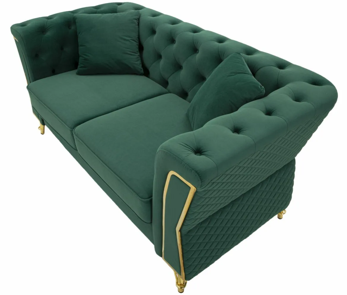 Divano 2 posti verde e oro 162x83x76h cm - Casio