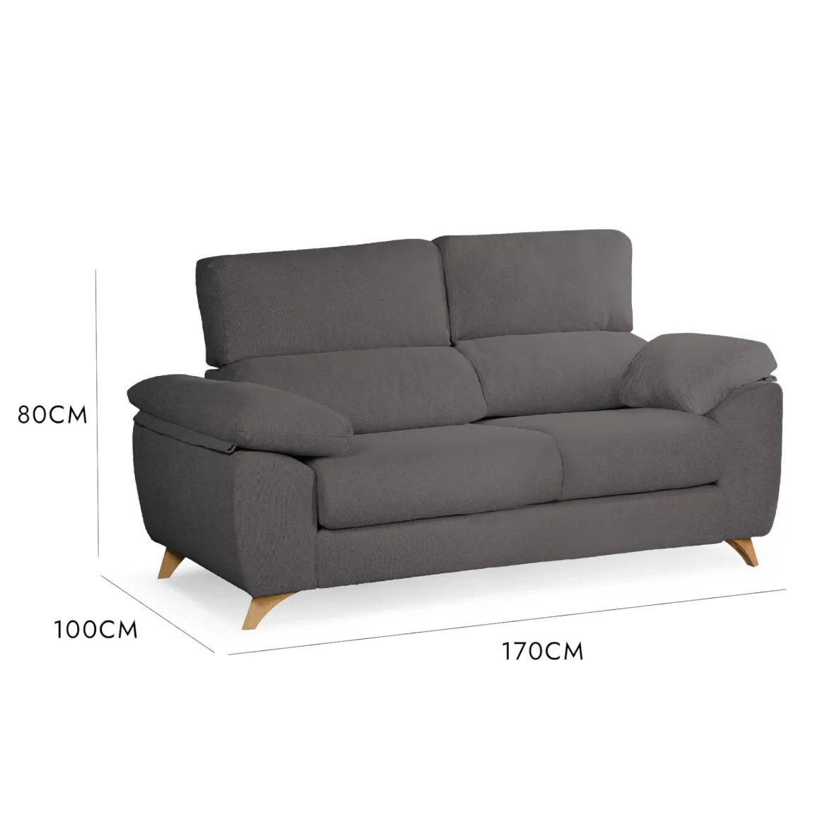 Divano reclinabile antracite 170x85x107h cm - Alien
