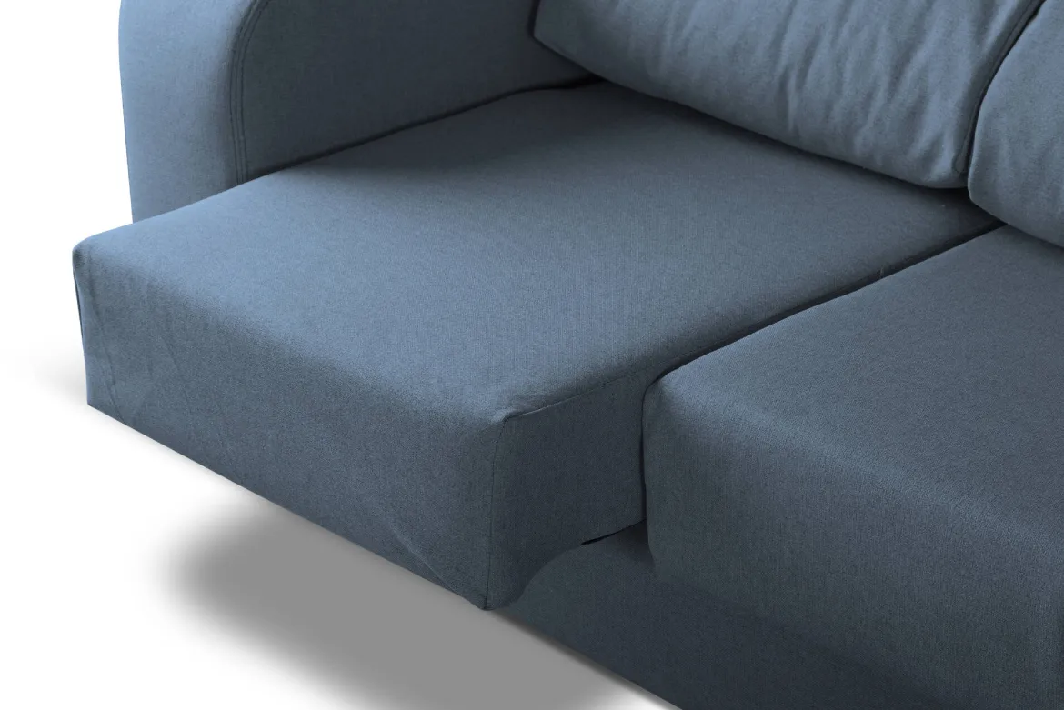 Divano sfoderabile azzurro 190x80x95h cm - Quarzo