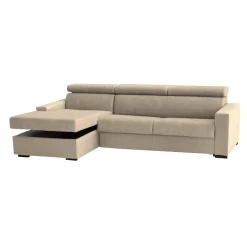 Divano sfoderabile beige 340x170x70h cm - Asvaldo