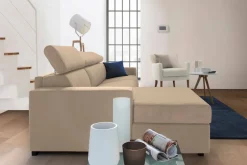 Divano sfoderabile beige 340x170x70h cm - Asvaldo