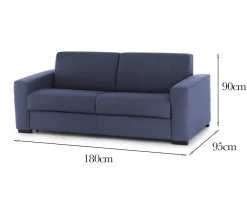 Divano sfoderabile blu 200x95x90h cm - Eletta
