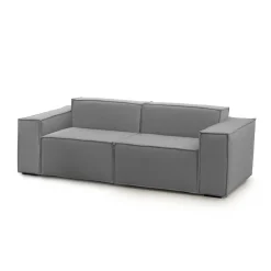 Divano sfoderabile grigio 220x95x70h cm - Lepidolite