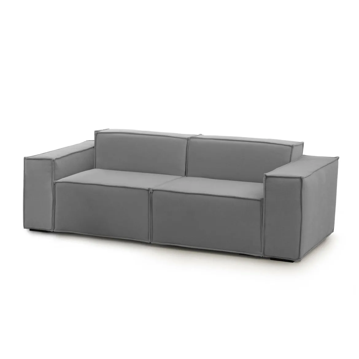 Divano sfoderabile grigio 220x95x70h cm - Lepidolite