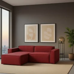 Divano sfoderabile rosso 240x170x70h cm - Assurte