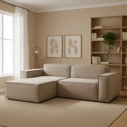 Divano sfoderabile tortora 240x170x70h cm - Ameli