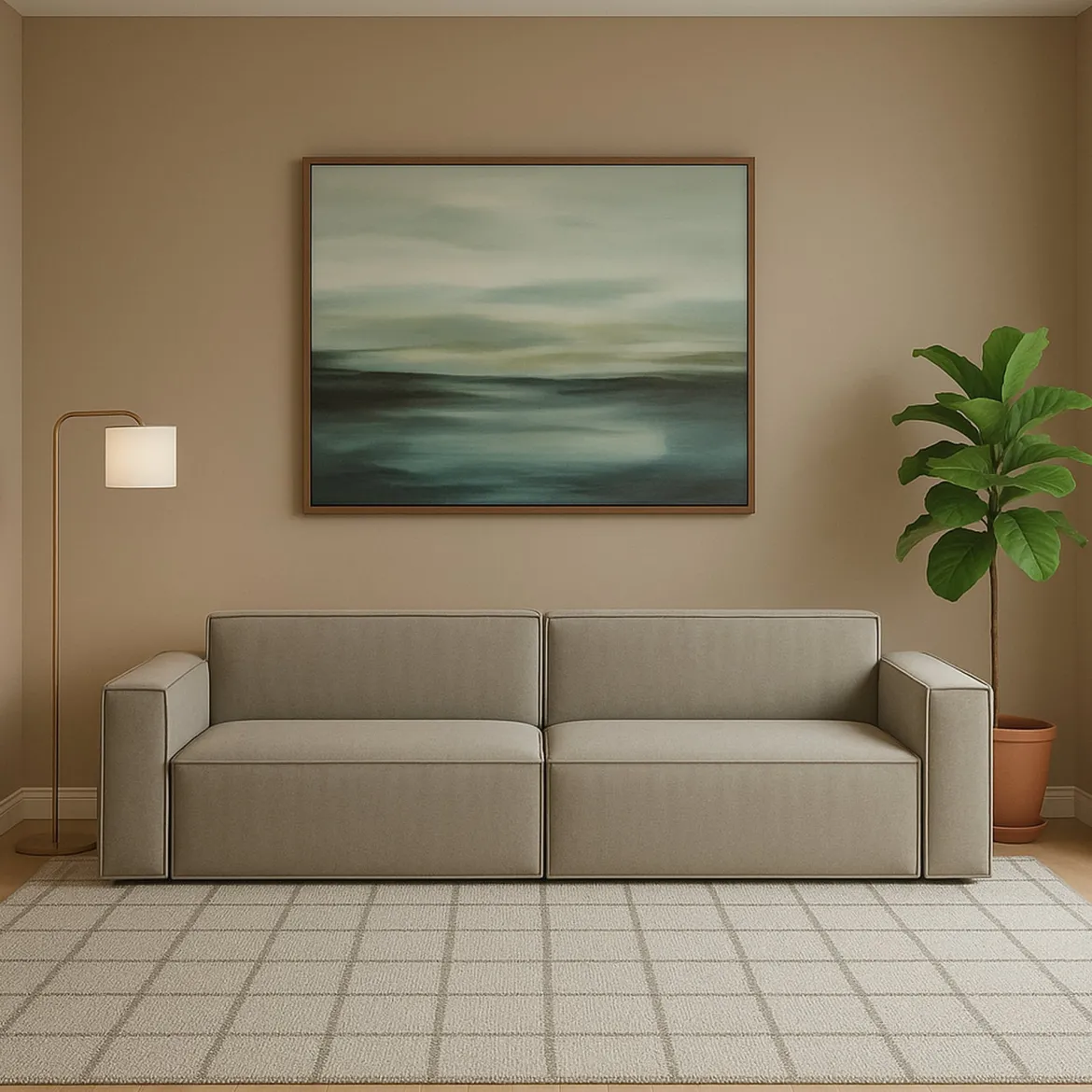 Divano sfoderabile tortora 260x95x85h cm - Aryaly