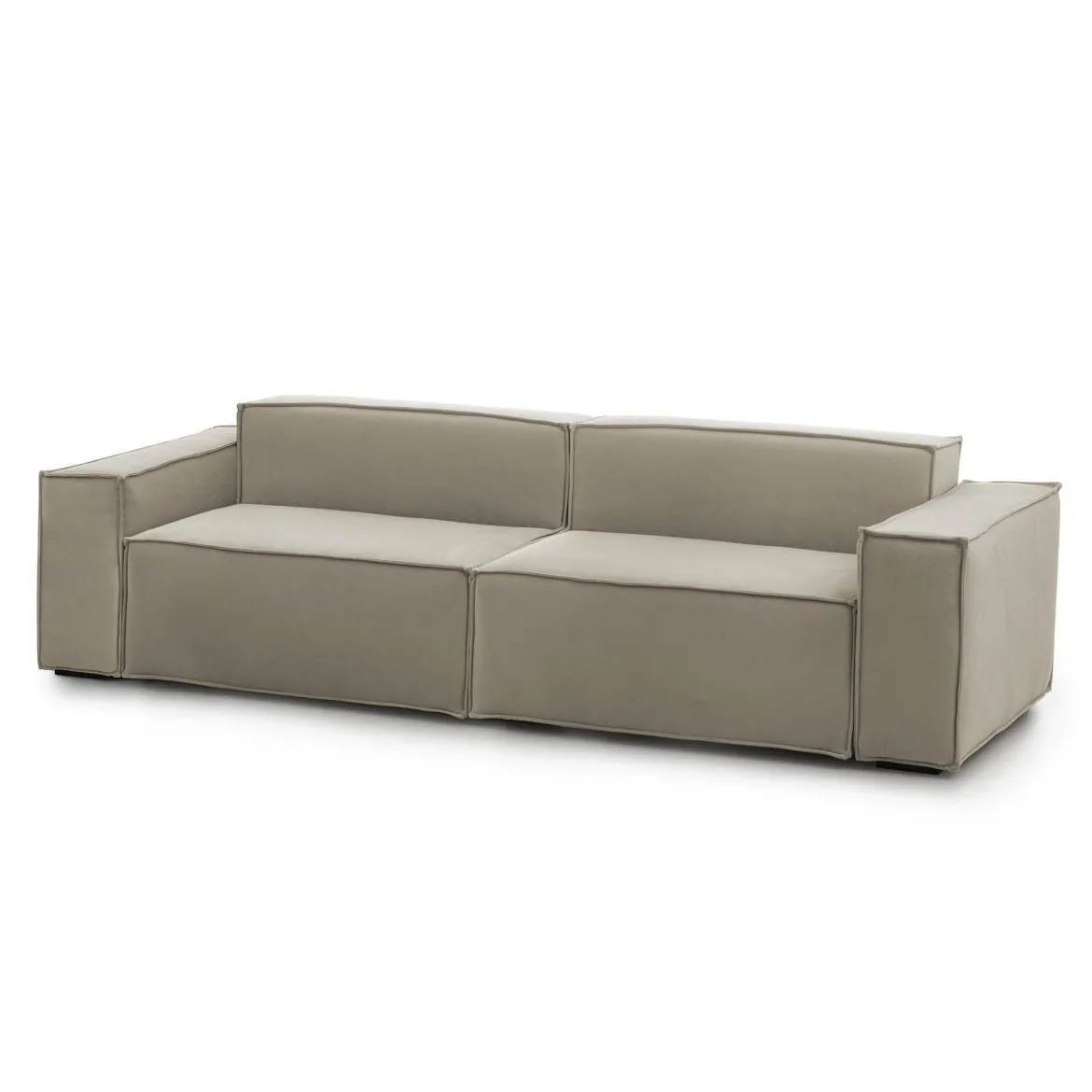 Divano sfoderabile tortora 260x95x85h cm - Aryaly