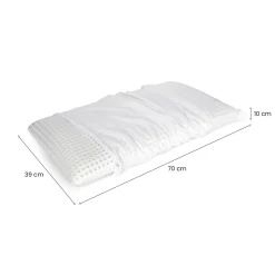 Guanciale Alloro, Made in Italy, 70x39 h10 cm, Bianco