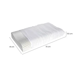 Guanciale Stevia, Made in Italy, 70x41 h12 cm, Bianco