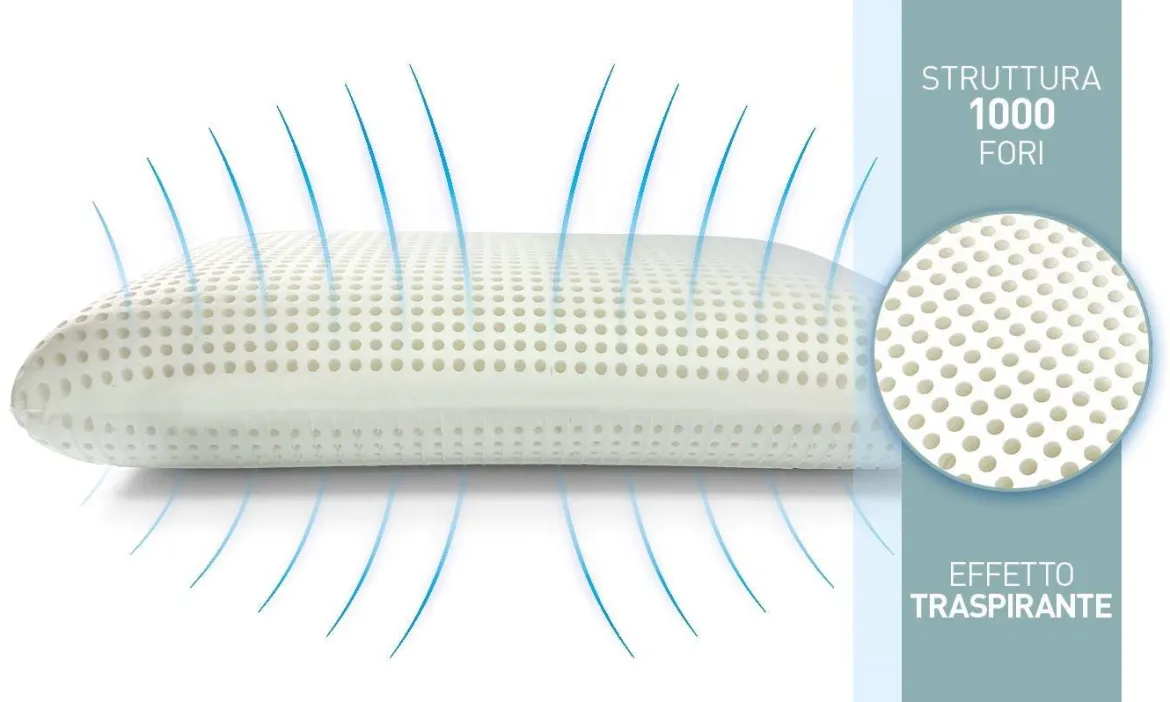 Guanciale Timo, Made in Italy, 70x40 h12 cm, Bianco