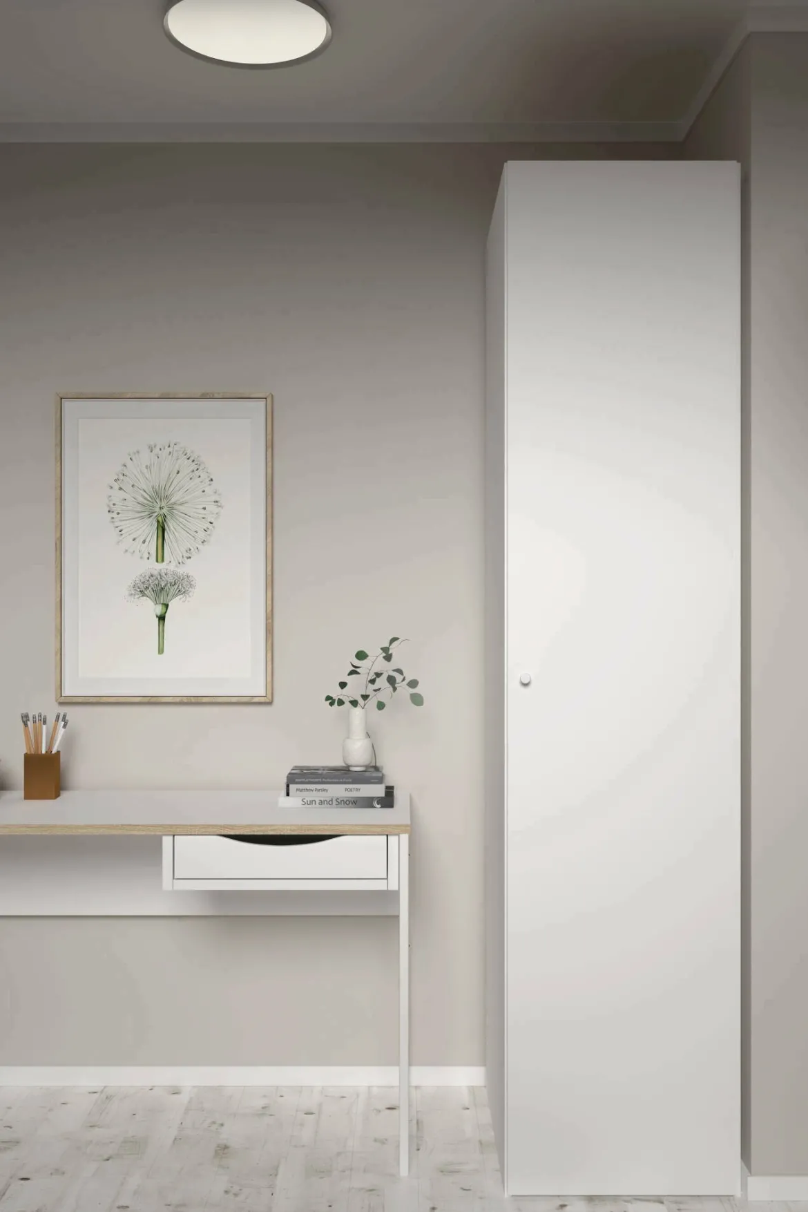 Guardaroba 1 anta bianco lucido colonna 50x218h cm - Mexico