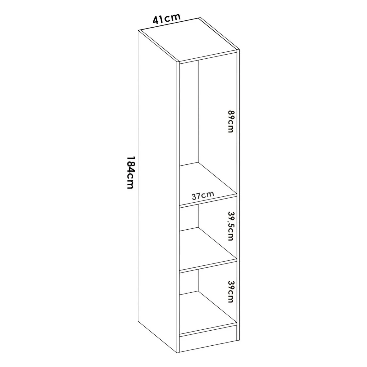 Guardaroba 1 anta bianco slim 40x184h cm - Nxy