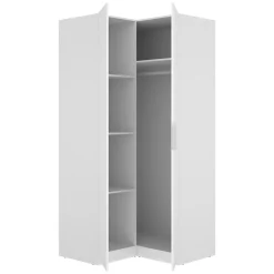 Guardaroba 2 Ante Bianco Appendiabiti Cassetti 51x204h cm, un Ripiano - Tulot