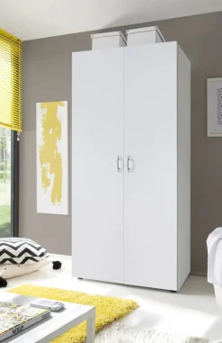 Guardaroba 2 Ante Bianco Appendiabiti un Ripiano 80x177h cm, 2 Ante - Istrana