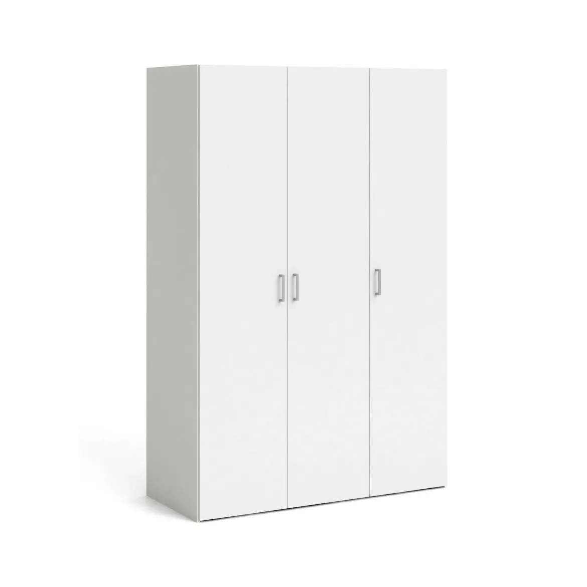 Guardaroba 3 Ante Bianco Appendiabiti 5 Ripiani 115x49 cm, Apertura Battente - Ruffano