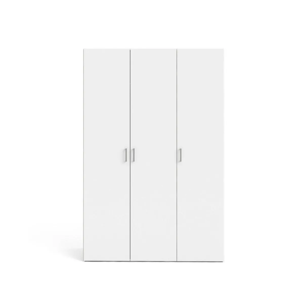 Guardaroba 3 Ante Bianco Appendiabiti 5 Ripiani 115x49 cm, Apertura Battente - Ruffano