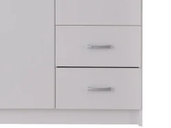 Guardaroba 2 Ante Bianco Bianco Appendiabiti 2 Cassetti 80x205h cm, 4 Ripiani - Cimena