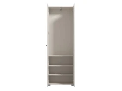 Guardaroba 2 Ante Bianco Bianco Appendiabiti 4 Ripiani 58x195h cm, 5 Vani - Lomazzo