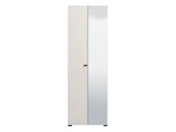 Guardaroba 2 Ante Bianco Bianco Appendiabiti 4 Ripiani 58x195h cm, 5 Vani - Lomazzo