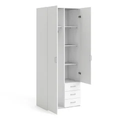 Guardaroba 2 ante bianco con appendiabiti 77x200h cm - Apollina
