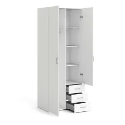 Guardaroba 2 ante bianco con appendiabiti 77x200h cm - Apollina