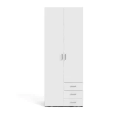 Guardaroba 2 ante bianco con appendiabiti 77x200h cm - Apollina