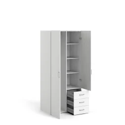 Guardaroba 2 ante bianco con cassetti 77x175h cm - Arci