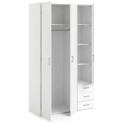 Guardaroba 3 ante bianco con cassetti 115x200h cm - Aquilone