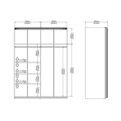Guardaroba 2 ante bianco e rovere 81x180h cm - Appadu
