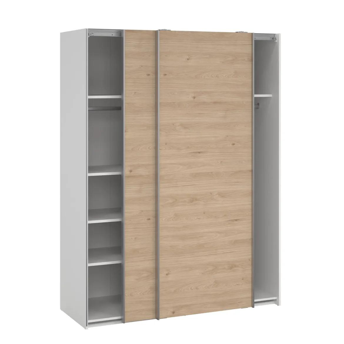 Guardaroba 2 ante bianco e rovere 81x180h cm - Appadu