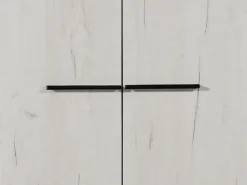 Guardaroba 2 Ante Bianco Larice Marrone Noce un Ripiano Appendiabiti 67.5x195h cm, Apertura Battente - Pinasca