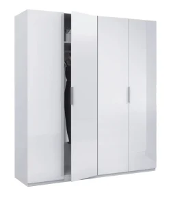 Guardaroba 4 ante bianco lucido 180x200h cm - Aram