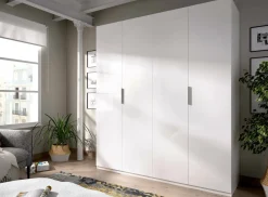 Guardaroba 4 ante bianco lucido 180x204h cm - Iuventas