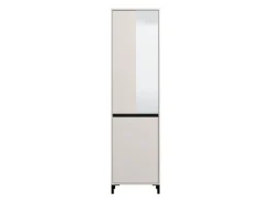 Guardaroba 2 Ante Bianco Nero Appendiabiti 2 Ripiani 54.5x205.5h cm, 3 Vani - Monta