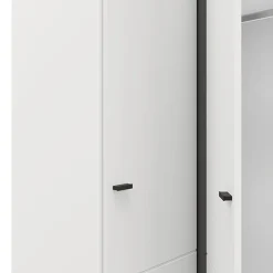 Guardaroba 2 Ante Bianco Opaco Nero Appendiabiti un Ripiano 79x208h cm, 2 Ante - Pomar