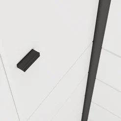 Guardaroba 2 Ante Bianco Opaco Nero Appendiabiti un Ripiano 79x208h cm, 2 Ante - Pomar