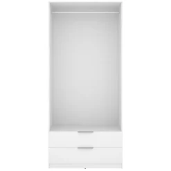 Guardaroba 2 Ante Bianco un Ripiano Appendiabiti 51x204h cm, 2 Cassetti - Montclare